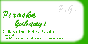 piroska gubanyi business card
